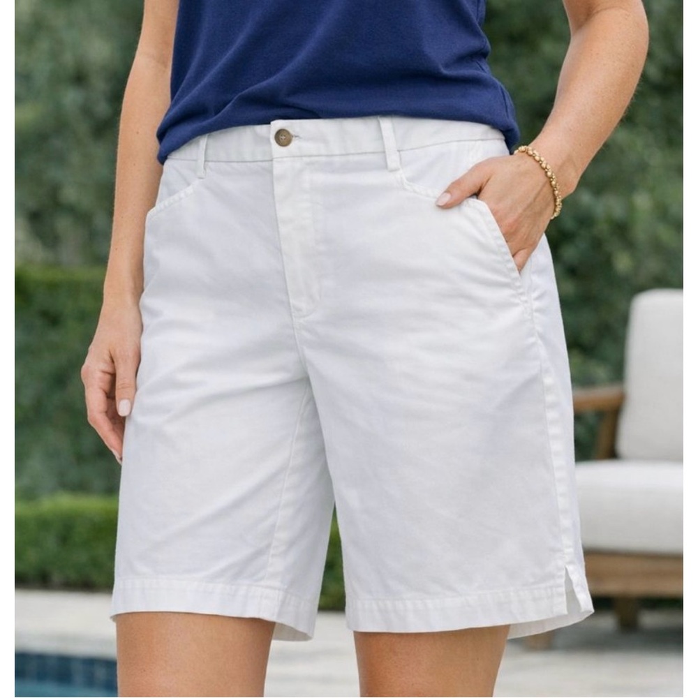 * Peter Millar White Bermuda Shorts Women’s Size 8 | Pima Cotton Classic Fit